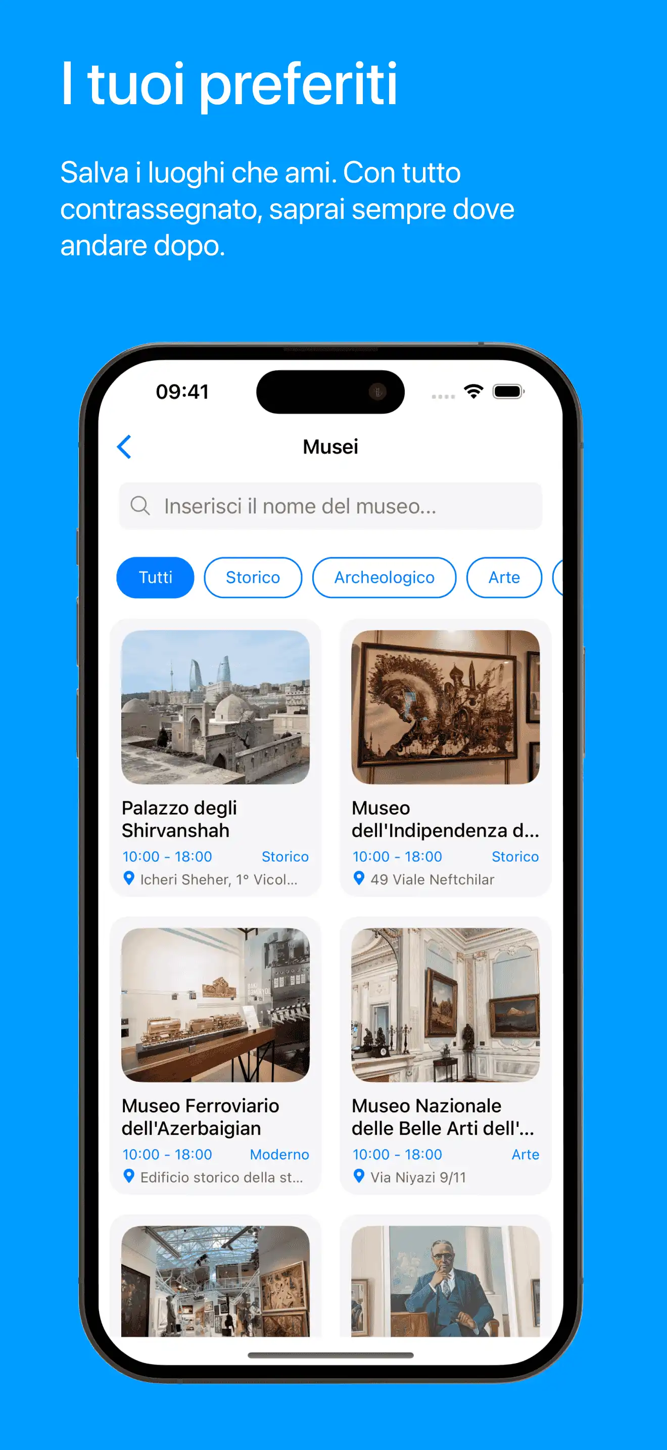Visit Baku Places Page Screenshot